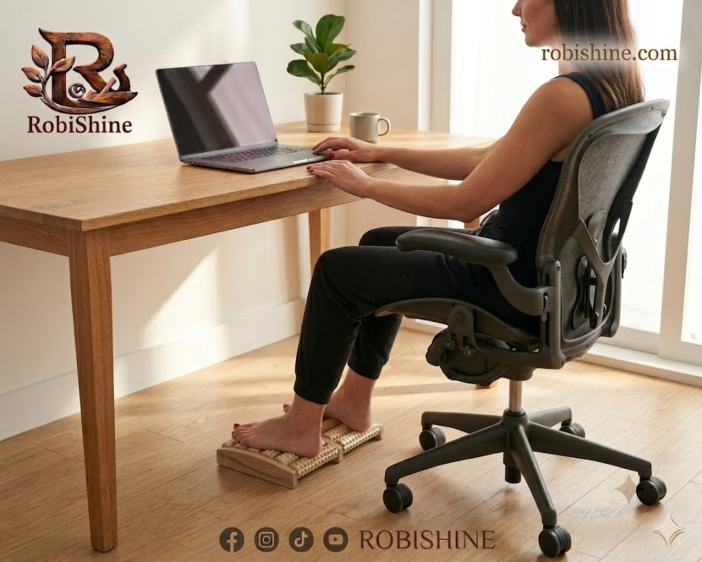 Wooden Foot Massager – Reflexology Roller for Diabetes & Foot Pain Relief
