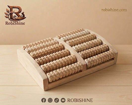 Wooden Foot Massager – Reflexology Roller for Diabetes & Foot Pain Relief