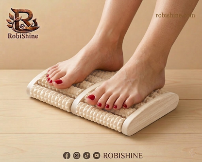 Wooden Foot Massager – Reflexology Roller for Diabetes & Foot Pain Relief