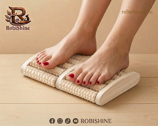 Wooden Foot Massager – Reflexology Roller for Diabetes & Foot Pain Relief